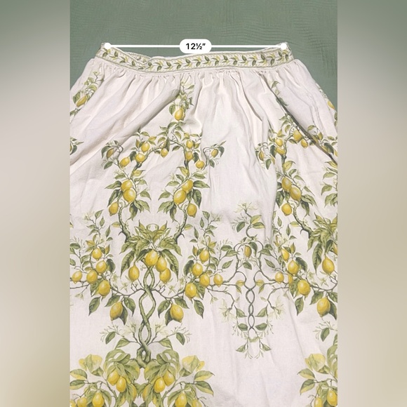 Max Studio London Linen Blend  Floral Lemon  Print Tree Skirt Size M - Picture 10 of 11